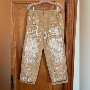 Pilcro Anthropolgie “The Roamer” pant. Painter-pant style with paint splotches!